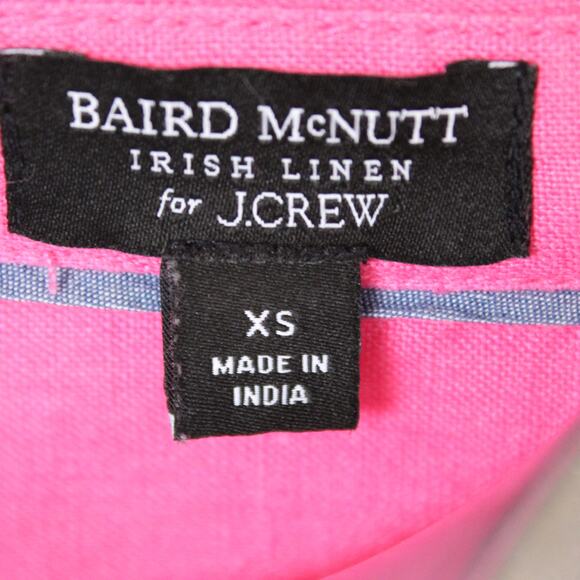 J Crew Baird McNutt Irish Linen Dress Womens XS Pink Button Front Preppy Career - Picture 4 of 5